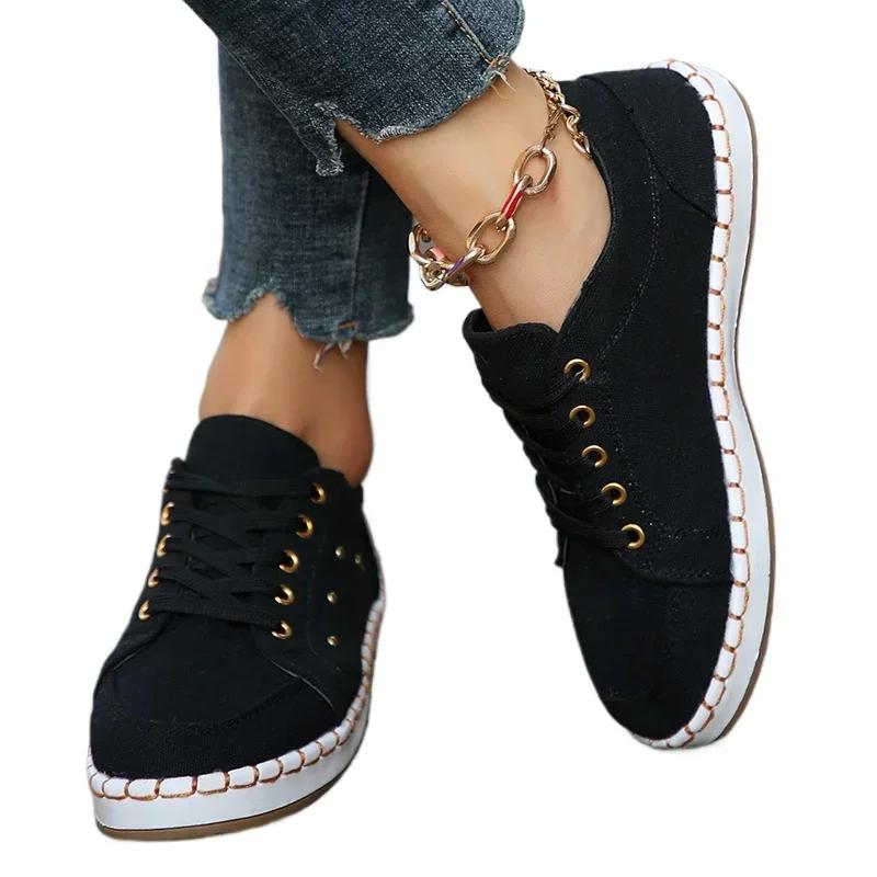 Spring and Autumn 2024 New Women's Vulcanized Sports Shoes Women's Casual Flat Training Shoes Zapatos Fashion Canvas Shoes