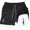 Men's Shorts Anime Performance  GYM Casual Sports Summer Compression Shorts Workout Running Mesh 2 In 1 Sport Short Pants
