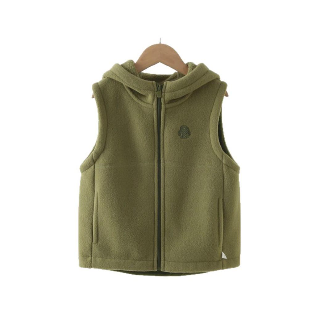 Детский флисовый жилет с капюшоном - Осенне-зимний стиль для мальчиков и девочек