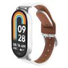 Ремешок для часов Xiaomi Smart Band 9 NFC/9/8 NFC/8 из микрофибры с кожаным ремешком и серебряной пряжкой