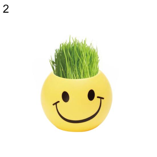 Милый пластиковый горшок Mini Emoji DIY посадка травы домашний рабочий стол окно цветочный горшок