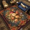 European Style Flower Pattern Carpet for Living Room Gorgeous Bedroom Decor Mat Bedside Big Size Non-slip Rugs Machine Washable