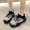 Спортивная обувь женская дышащая на шнуровке с толстой подошвой повседневная спортивная обувь женская вулканизированная обувь с толстой подошвой сетчатая дышащая
