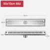 20-50cm Stainless Steel Shower Floor Drain with Strainer Cover Drain Filter Linear Floor Drain