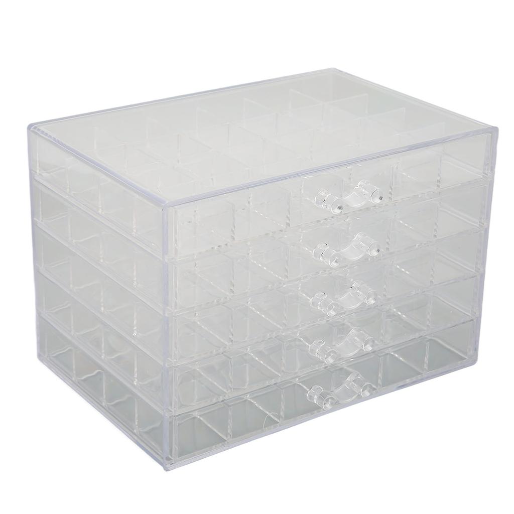 120 Grids Clear Storage Box 5 Layers Detachable Drawers Jewelry Container Case for Earring