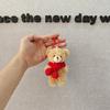 Bear Pendant Popular Pink Powder Blusher Bear Plush Doll Cute Mini Scarf Doll Suitable for Hanging School Bag Mobile Luggage