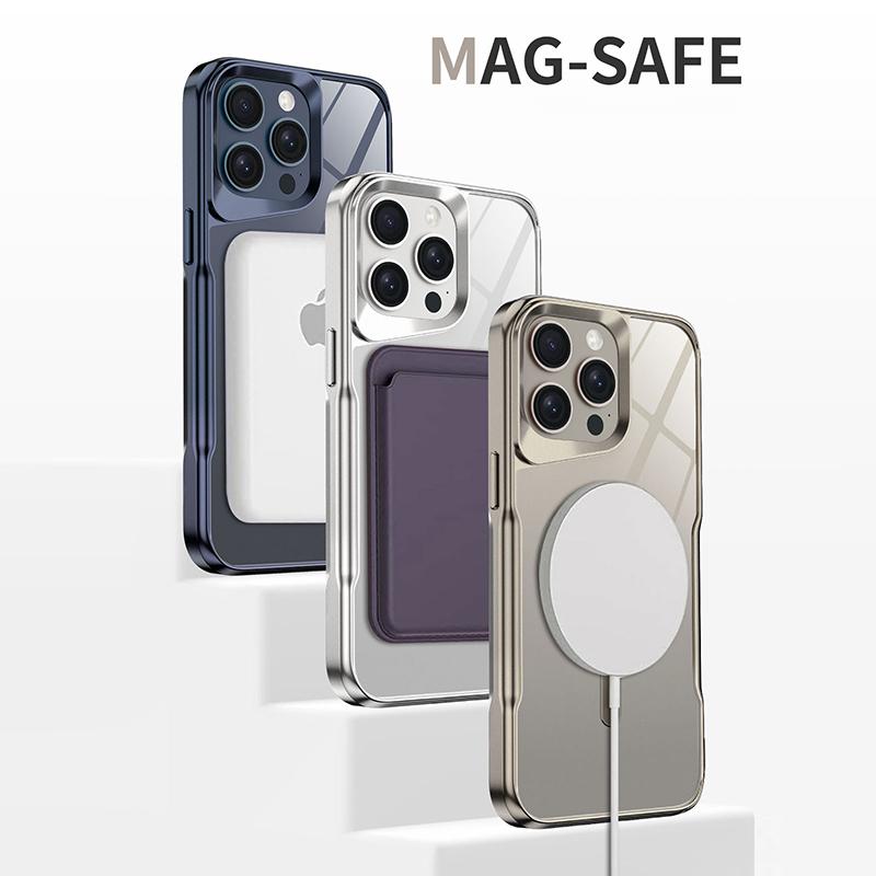 Роскошный гальванизированный магнитный чехол TPU с мягкой рамкой для iPhone 11 12 13 14 15 16 Pro Max, ударопрочный чехол, акриловая прозрачная задняя крышка