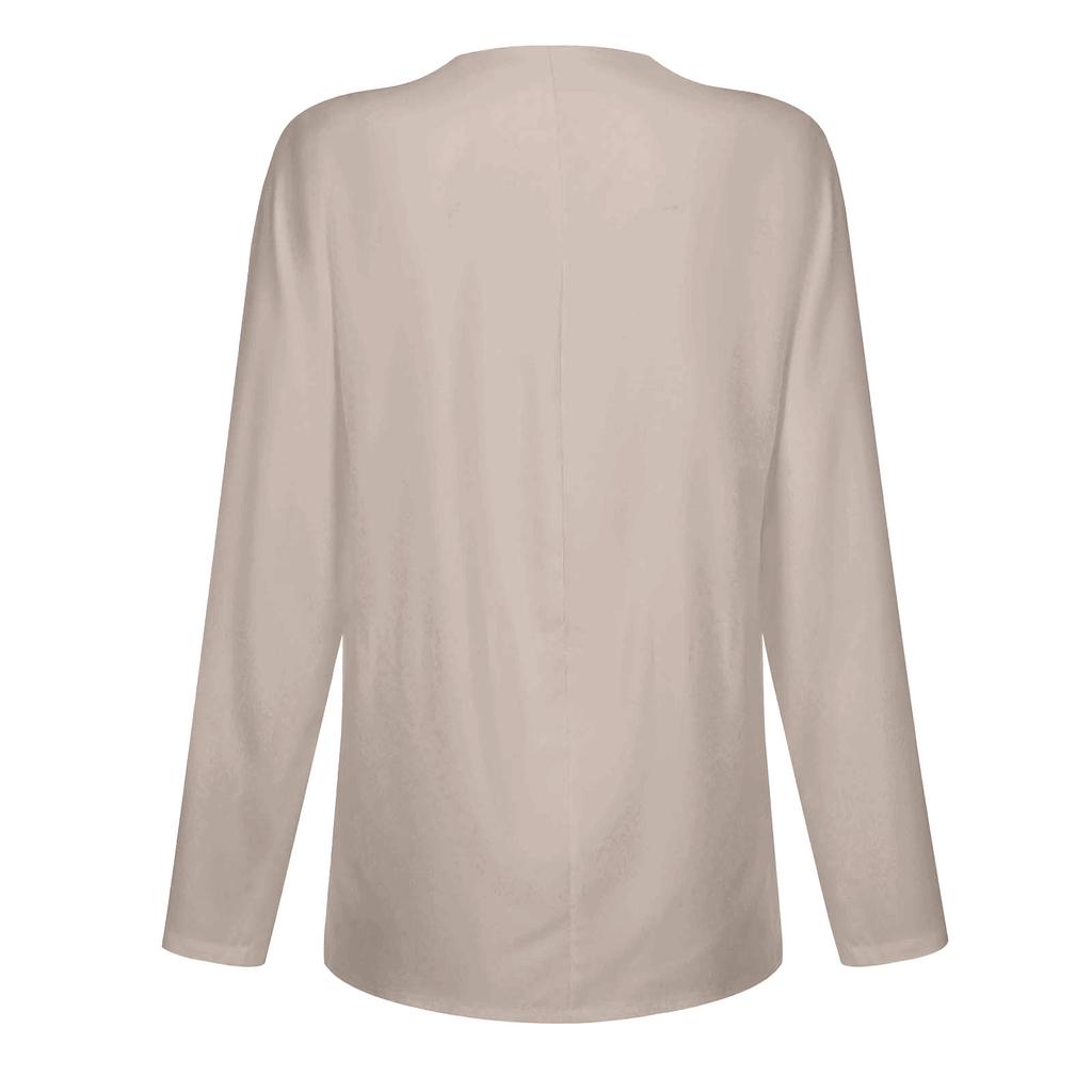 Высококачественные женские летние повседневные шифоновые блузки с разрезом и V-образным вырезом, свободная туника с коротким рукавом, длинные весенне-осенние офисные элегантные топы