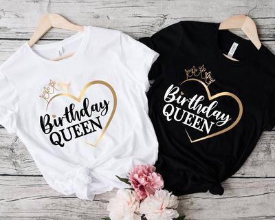 Модные женские футболки с принтом Birthday Queen для вечеринки по случаю дня рождения, футболка с коротким рукавом, женская, повседневный летний прохладный топ большого размера
