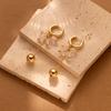 Fashionable Geometric Alloy Earrings For Women In Chic Gold Plated Finish