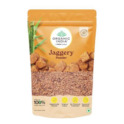 ORGANIC INDIA Порошок джаггери 500 г Упаковка 1 шт. Чистый натуральный заменитель сахара, богатый минералами