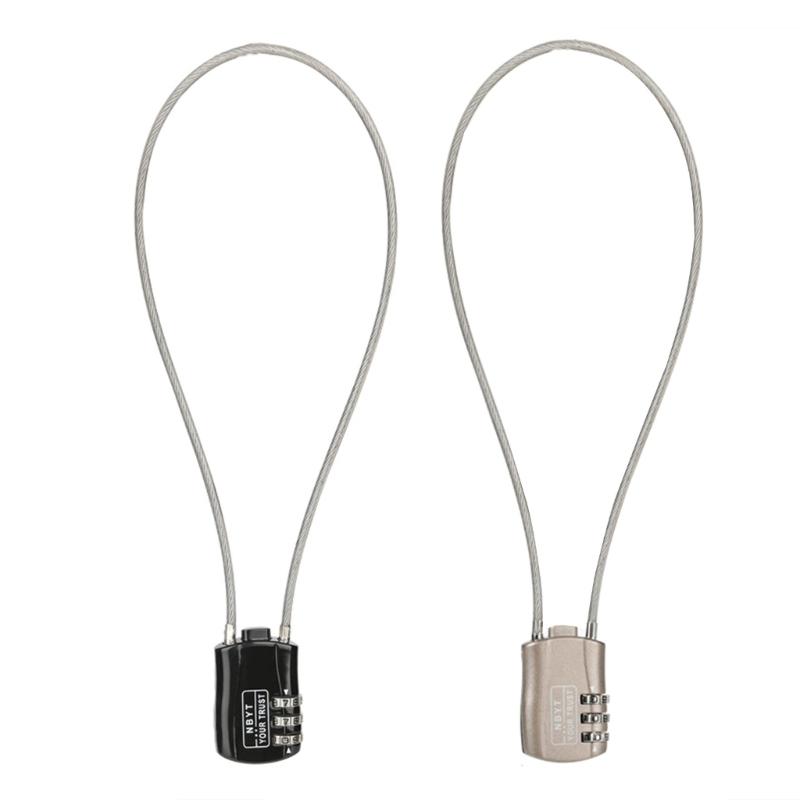 Motorcycle Helmets Lock, Combination Passwords Lock Cable Padlock Cable Lock for Cycling Helmets Travel Luggage Security