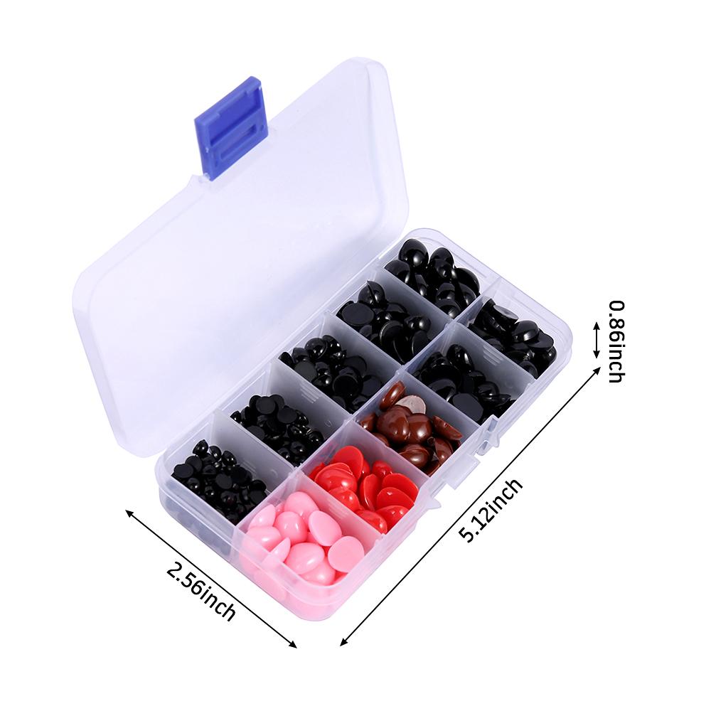 Набор безопасных глаз и носов 5-12 мм, 330 шт., пластиковые аксессуары для кукол своими руками, для вязаных игрушек и изготовления глаз и носов для мягких игрушек