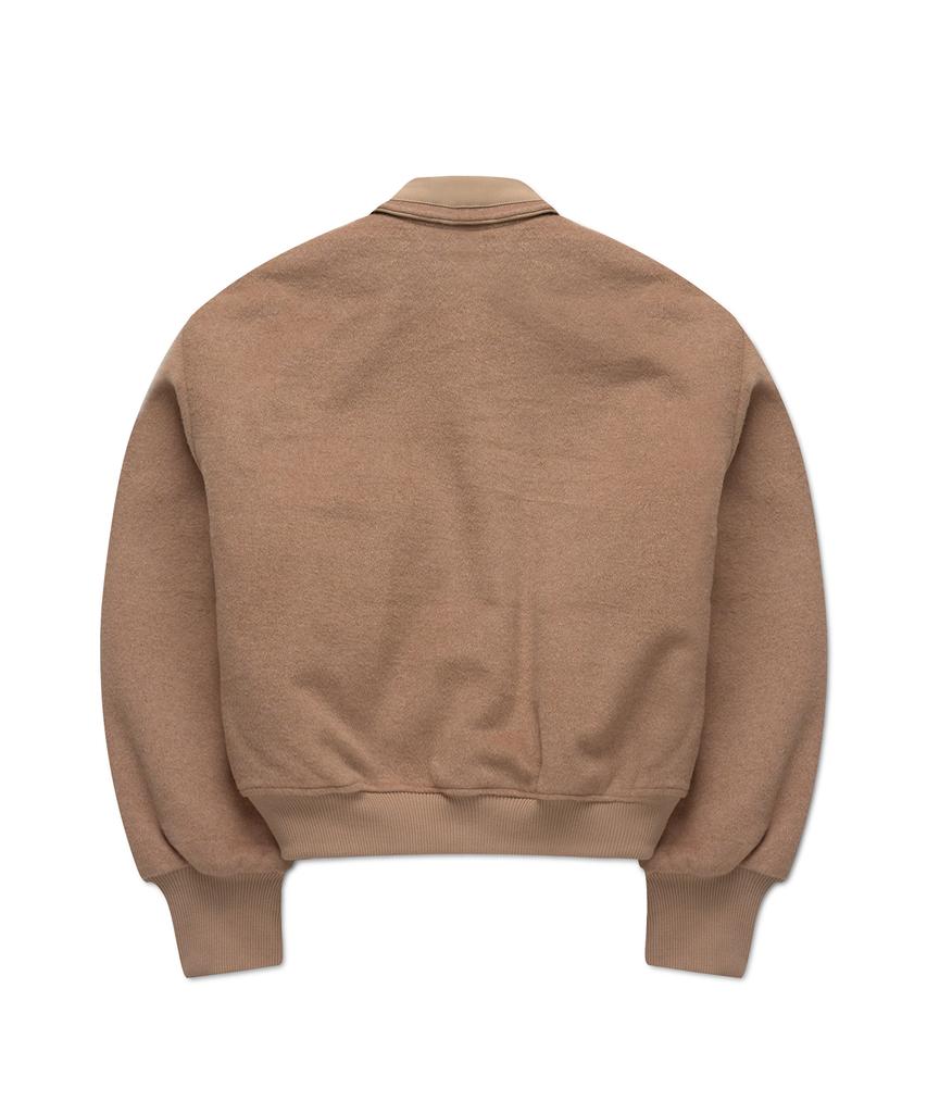 Flawsroom Wool Blend Bomber Jacket Pink Beige