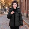Winter middle-aged and elderly large-size velvet thickened cotton-padded clothing women's clothing new hooded mother clothing foreign-style cotton-pa