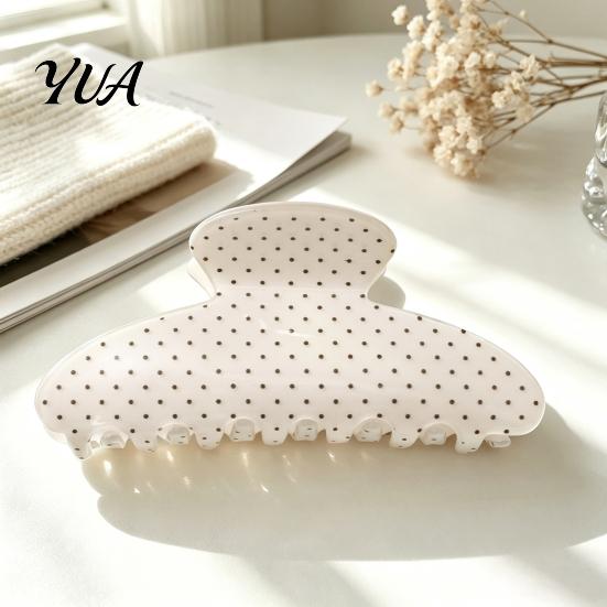 Matte Shark Clips for Thick Hair Polka Dot Claw Clip Women, Lightweight Acrylic Non-Slip Jaw Clip, Korean Style Accessories Elegant Strong Hold
