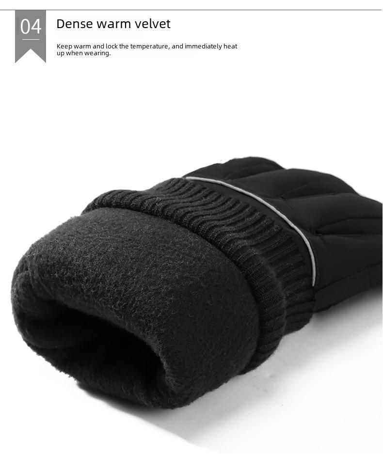 Men's Cold-Proof Thick Velvet Windproof Touchscreen Ski & Motorcycle Gloves for Winter Outdoor Activities