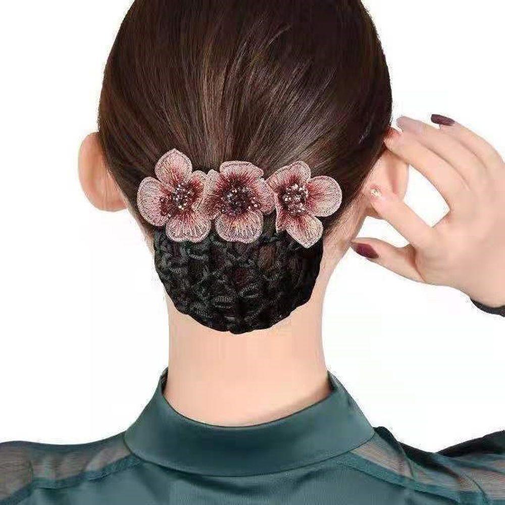 Банковский персонал Сетка Цветок Корейский стиль Головной убор Аксессуары для волос Женская заколка Бант Сетка для пучка Снуд