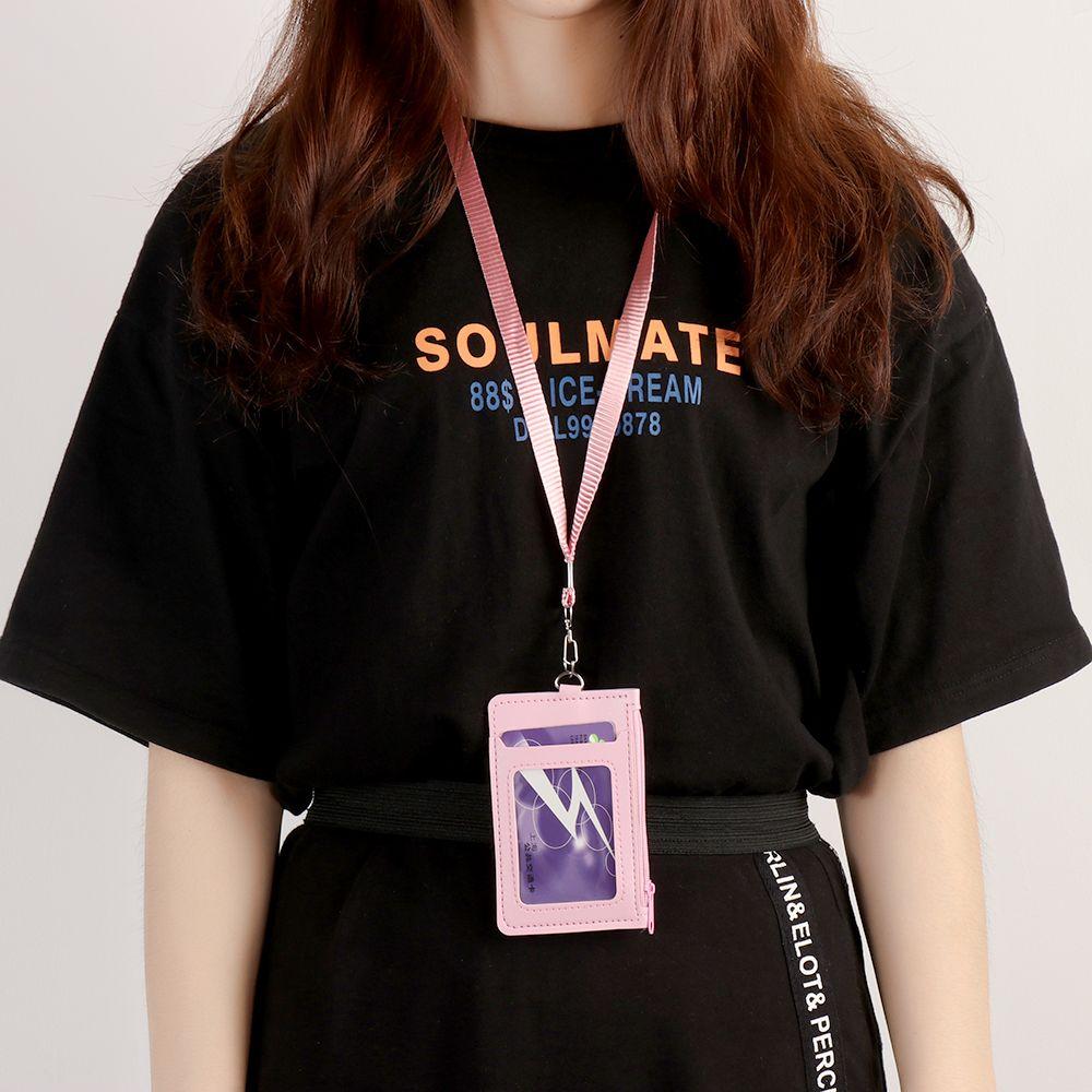 New School Office Supplies With Lanyard ID Holders Card Case Zipper Bag Wallets