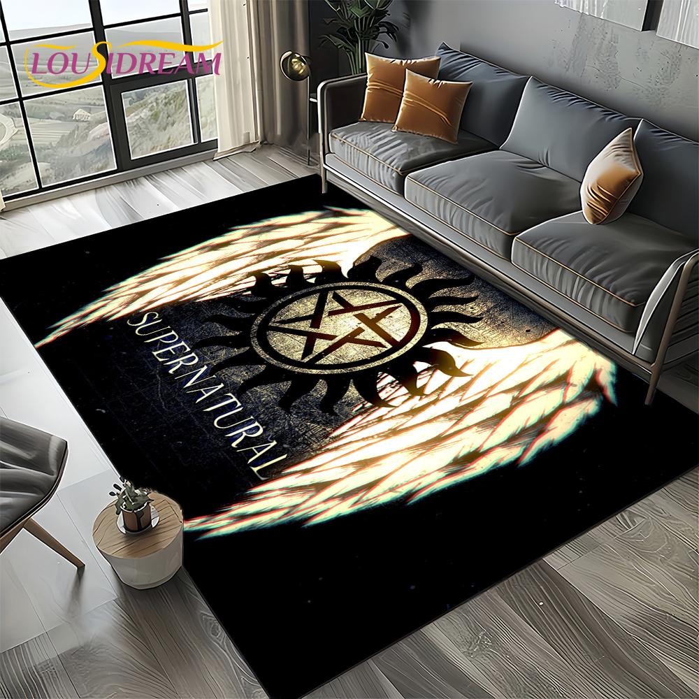 3D SPN Сверхъестественное Знак Дин Сэм Ковер Коврик для Гостиной Спальни Дома Декорация Дивана, Коврик для Игровой Зоны Детей Нескользящий Напольный Коврик