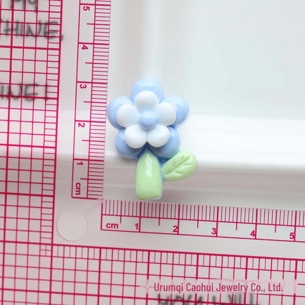 Bright Tulip & Sunflower DIY Jewelry Accessories Set with Cream Glue and Resin Hairpins and Rings