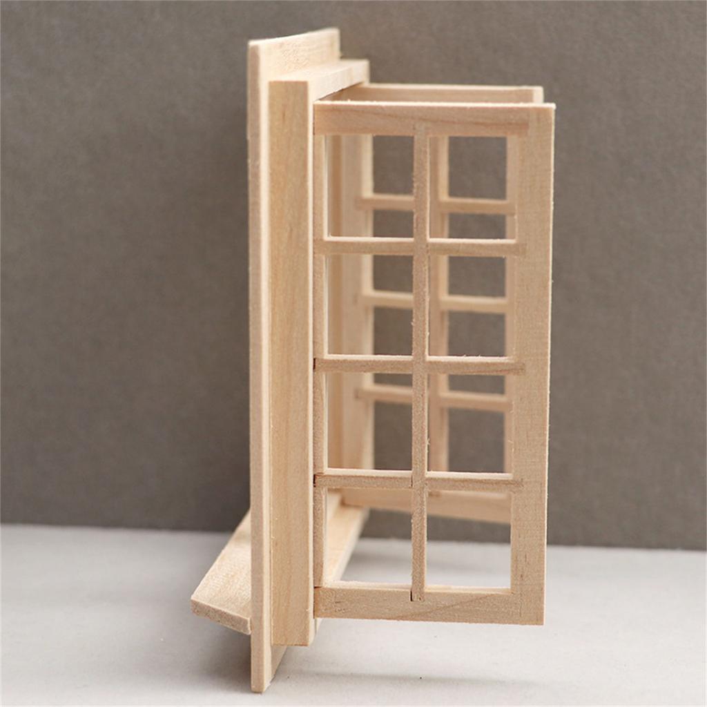 Children Dollhouses Furniture Sturdy Wood Window Panel Designs In 1 12 Miniature Scale Moder Home Decoration Supplies