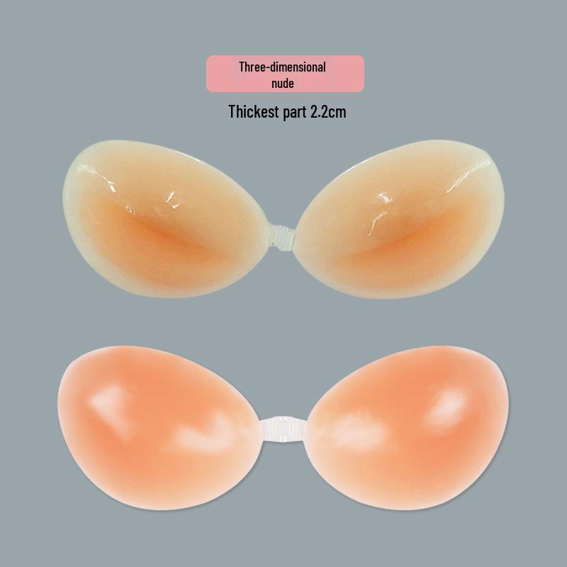 Силиконовый невидимый бюстгальтер для маленькой груди - Утолщенная тонкая чашка с 3D-силиконовыми накладками для груди для свадебных платьев