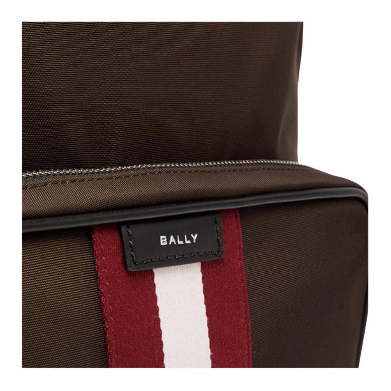 Bally Logo Zipper Closure Fabric Backpack Large Men backpack Green 6308462