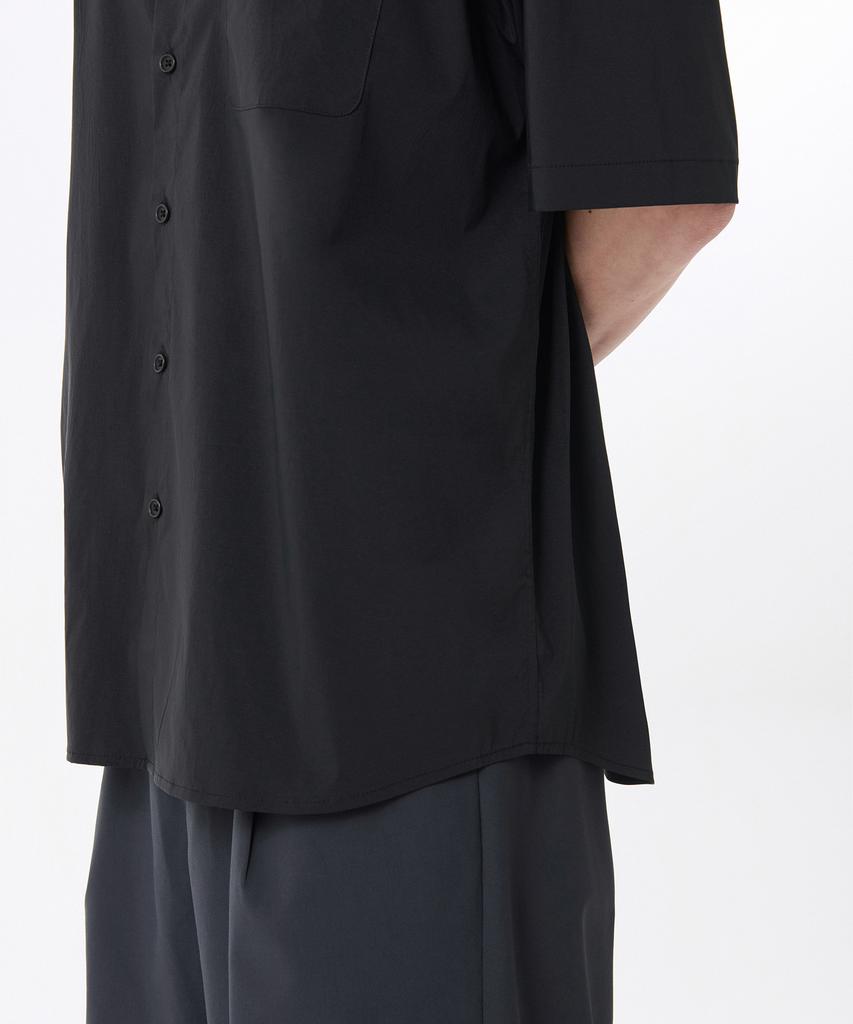 MUSINSA STANDARD [Cooltandard] Relaxed Nylon Short Sleeve Shirt [Black]