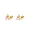Diamond-inlaid Triangle Screw Earrings Are Small and Light and Luxurious Niche Design Feels Simple Ear Piercing