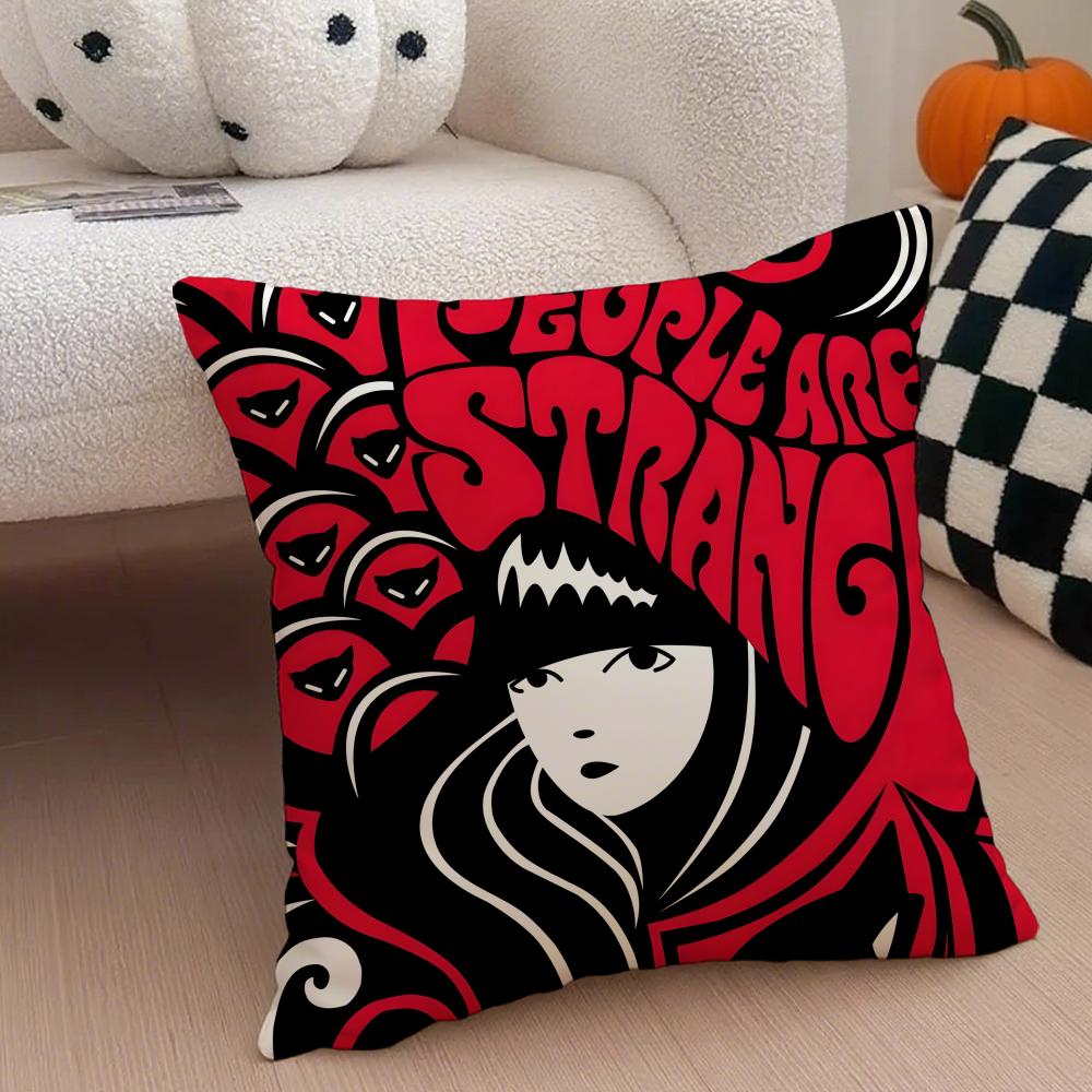 Mysterious Cool Comic EEmily The Strange Cushion Cover Throw Pillow Cover Hidden Button Durable Polyester Chair Cushion