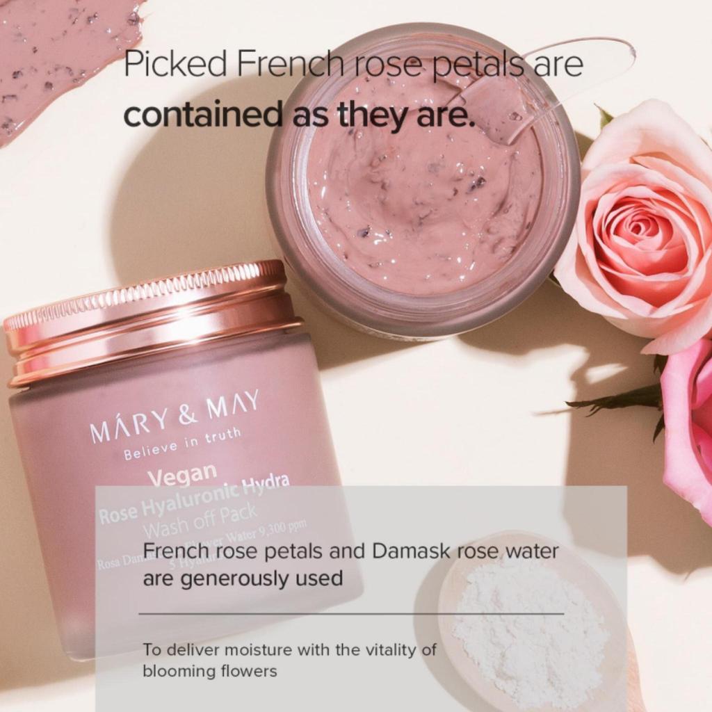 Mary&May Rose Hyaluronic Hydra Wash Off Pack 125г