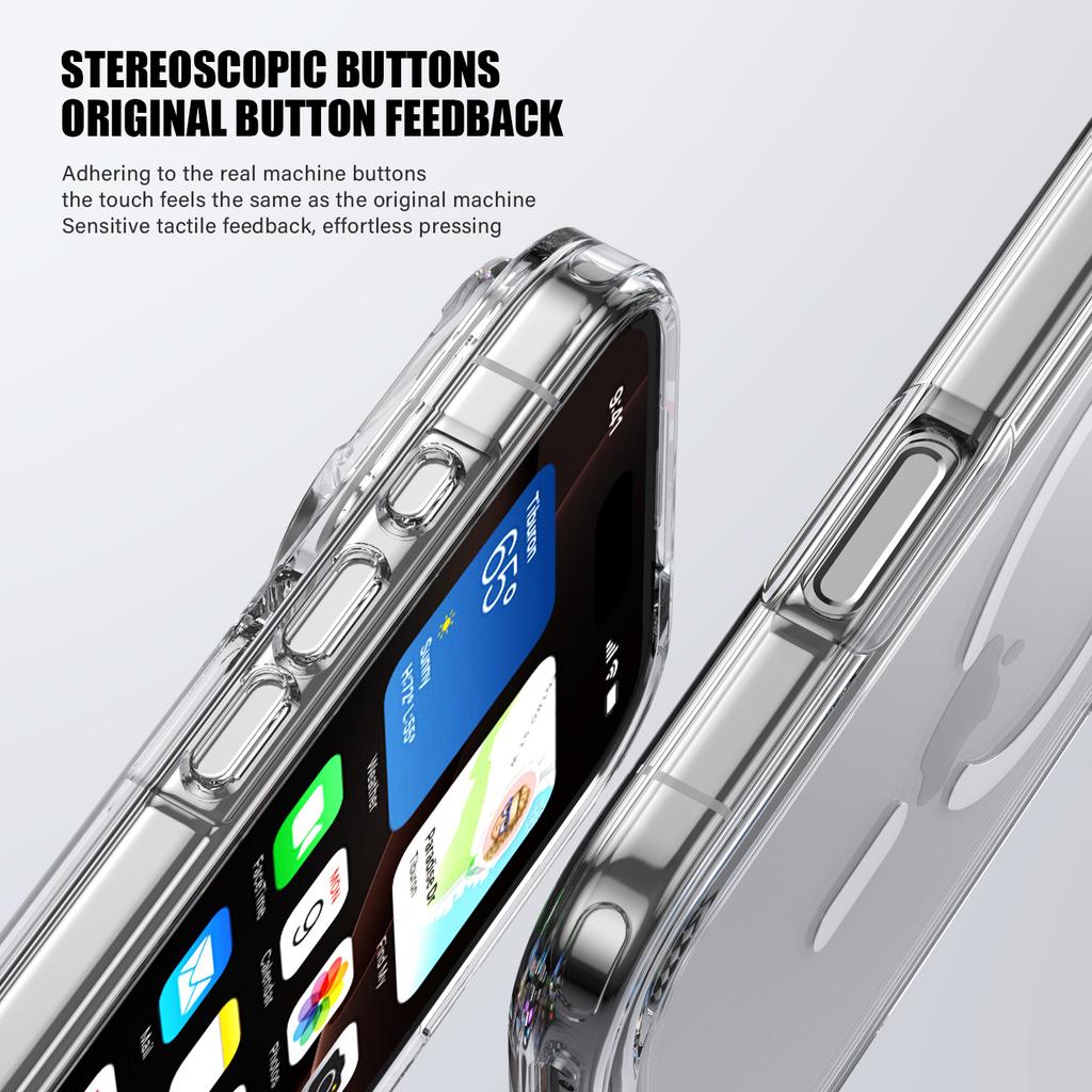 Luxury For Magsafe Transparent Shockproof Phone Case For iPhone 17 Pro Max 17 Air Clear Hybrid TPU+PC Protective Hard Back Cover