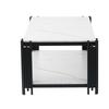 Rectangular Coffee Table with Metal Legs, Marbled Tabletop, Modern Living Room Furniture, White-Black – H46/B1140/T64 cm