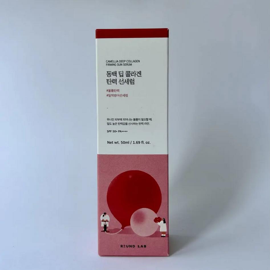 ROUND LAB Камелия Глубокий Коллаген Укрепляющая Солнечная Сыворотка 50 мл SPF 50+ PA++++/ Увлажняющая, Корейская Косметика, Kbeauty
