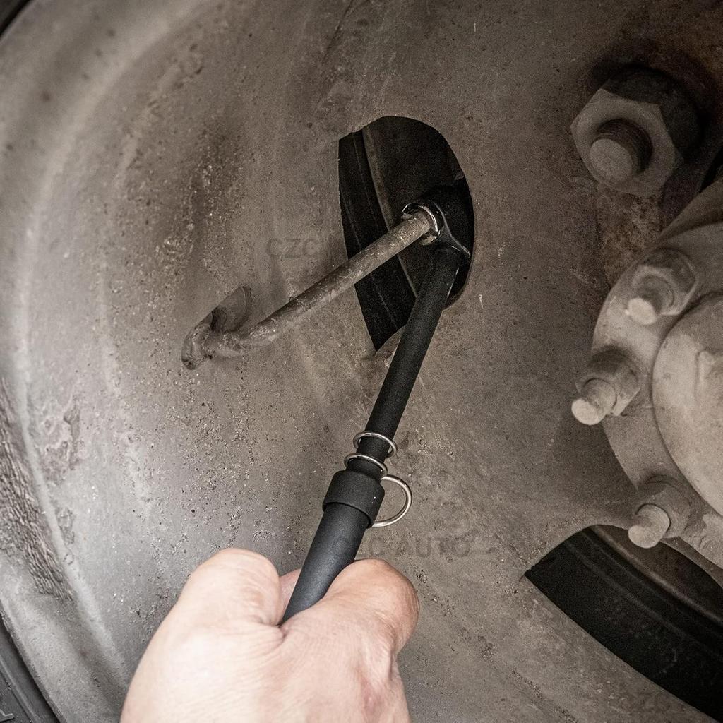 CZC AUTO Tire Pressure Gauge Heavy Duty Air Pressure Tire Gauge, Straight-on Foot Dual Head Chucks, Black Painting, 10-150PSI 100-1000KPa for Semi