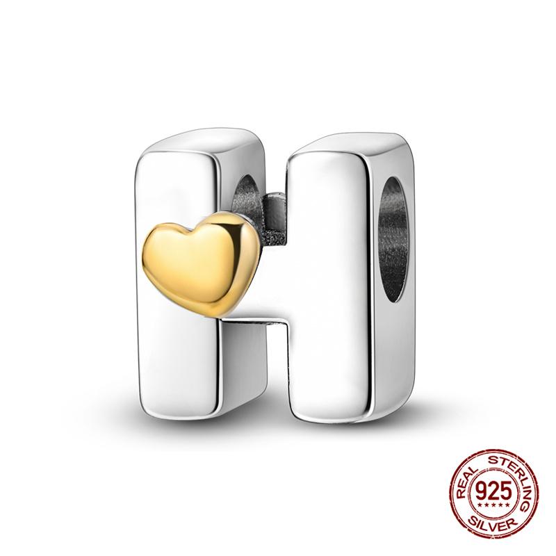 26 A- Z Alphabet Beads Copper Love Letter Charms Fits Original 3Mm Womans Bracelet Bangle Zircon Beads Diy Jewelry Gifts