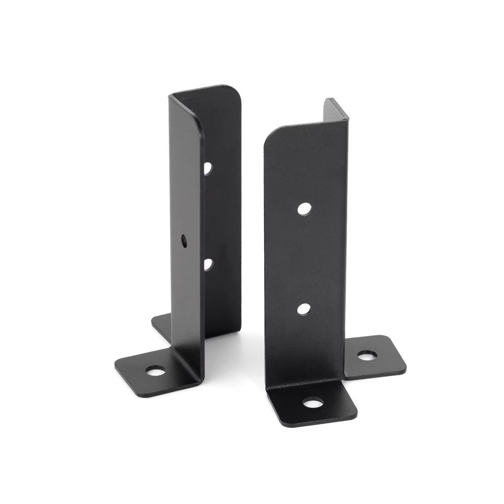 4pcs Adjustable Post Base Brackets Heavy Duty Black Fence Post Base Support Corrosion Resistant Metal Pergola Post Base Brackets