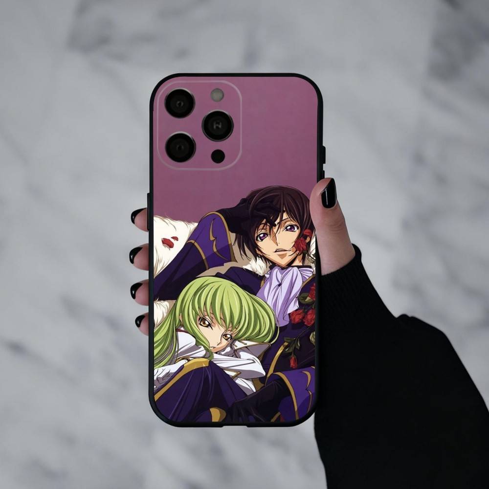 Японское аниме C-Code G-Geass Чехол для телефона для iPhone 17pro,16,15,14,13,12,11 Plus,Pro Max,XS,Мягкий силиконовый черный чехол