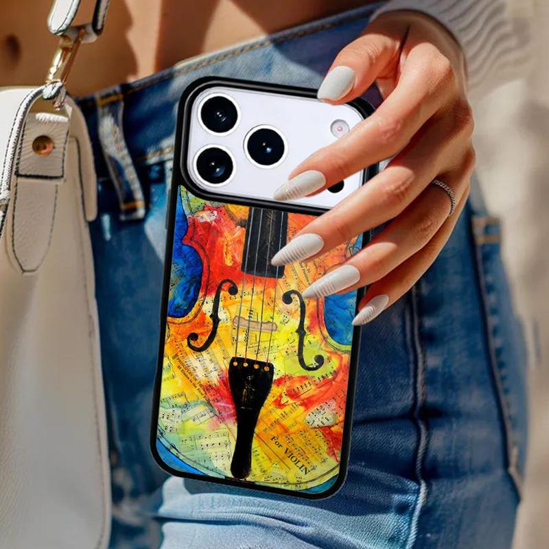 Музыкальные ноты Скрипка Классический мягкий Чехол для телефона Для iPhone 17 Air 14 15 13 12 Max Чехол Для Apple 16e 11 Pro Max Plus Coque