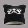 Korean Style Knitted Pullover Hat Star Brimless Beanie Cap Personality Cat Ear Woolen Hat  Autumn
