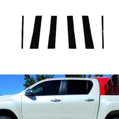 6 шт./комплект Наклейки на стойки автомобиля Аксессуары Для Toyota Hilux 2015 2016 2017 2018-2021 Глянцевые Черные Накладки на стойки дверей и окон