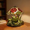Настольная лампа «Лягушка и цветок» Ручная работа Декор из смолы с теплым свечением Декоративный ночник для спальни гостиной Милый декор для дома на тему животных