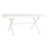 Dining Table - White Metal - Mango Wood - 180x90x76 Cm