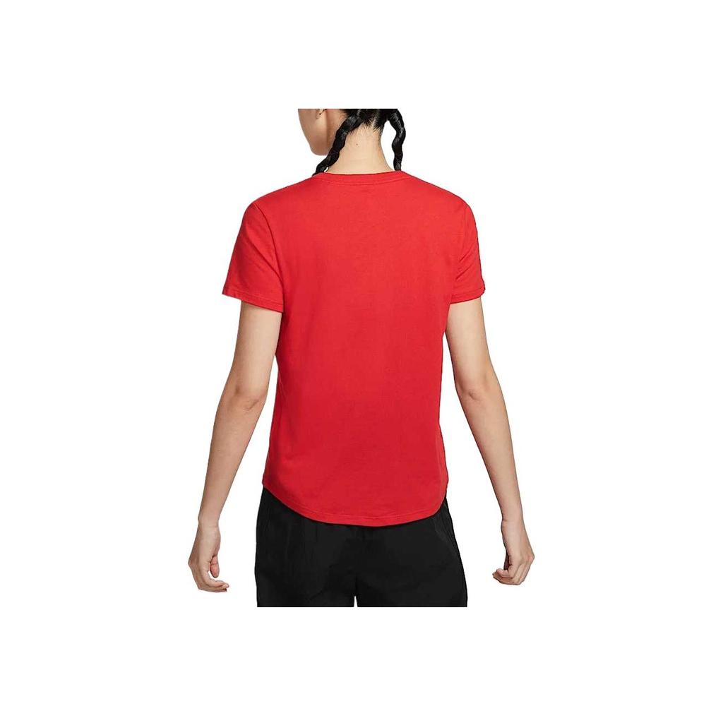 Nike Sportswear Essentials Series Clean Comfortable Skin-Friendly Letter Short Sleeve T-Shirt Women Tops Red DX7907-657