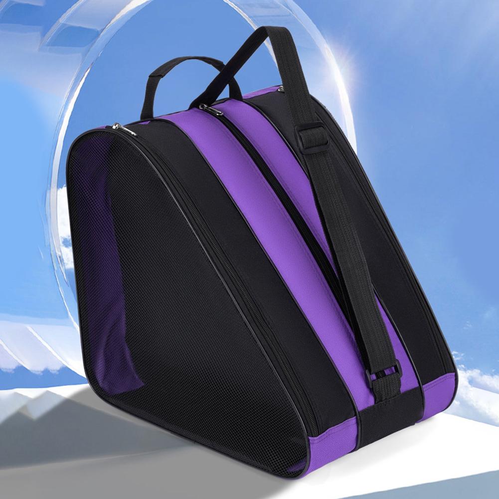 Сумка для роликовых коньков Сумка для обуви для катания на коньках Регулируемый ремень Сумка на плечо для катания на коньках Ткань Оксфорд Многосекционная для лыжных видов спорта