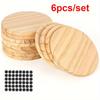 6pcs/set Customizable Round Pine Wood Drink Coaster Polished with Laser Engraving Art Fairy Style Decoration for Home Use