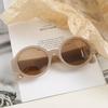 Glasses 95130 Round Jelly Color Tortoiseshell Small Frame Street Shot Solid Color Sunglasses Women'S Sunglasses Men