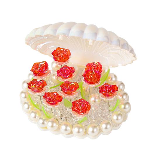 Роза Ночник Цветок Лампа Ракушка Свет Роза Спальня Настольные Лампы Теплый Свет Атмосферы Уникальные Подарки для Женщин Ее Подруги Жены