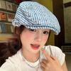 Vintage Stripped Berets Korean Painter Cap Fashion Polka Dot Beret  Women